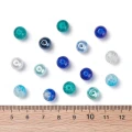Zestaw koralików szklanych NIEBIESKI kule kulki 8mm crackle i perełki do bransoletek biżuterii 200szt