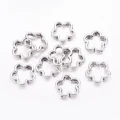 Zawieszki charm przekładka metalowa ramka KWIATEK na KORALIK 5szt