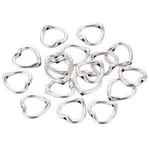 ZAW57 Zawieszki ramka na koralik przekładka metalowe SERCE SERDUSZKO 5szt