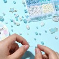 Zestaw DIY NIEBIESKI PERŁOWY koraliki perełki zawieszki 1000szt