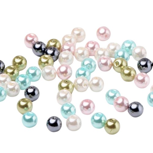 Koraliki kulki kule szklane 8mm PEREŁKI perły MIX pastelowe