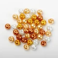 Koraliki kulki kule szklane 8mm PEREŁKI perły MIX karmel