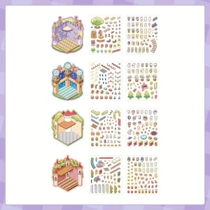 S3D79 Naklejki 3D DIY z TIKTOK roombox zestaw 4 pakiety BAJKA ZAMKI Zamek