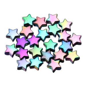 AKR2 Koraliki akrylowe gwiazdki GWIAZDA opalizujące efekt syrenki 10szt