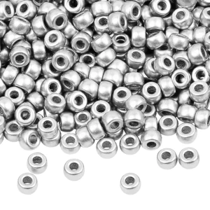 KOP70 Koraliki oponki akryl 9mm kandi pony bead srebrne 20szt