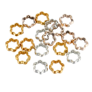 ZAW72 Zawieszki charm przekładka CCB ramka KWIATEK na KORALIK 10szt