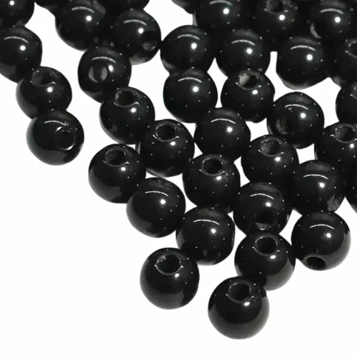Koraliki kulki kule CZARNE okrągłe 8mm bransoletki