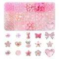 Zestaw PINK kawaii koraliki akrylowe RÓŻOWY do biżuterii