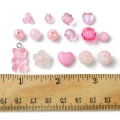Zestaw PINK cutecore kawaii koraliki akrylowe RÓŻOWY do biżuterii