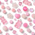 Zestaw PINK cutecore kawaii koraliki akrylowe RÓŻOWY do biżuterii