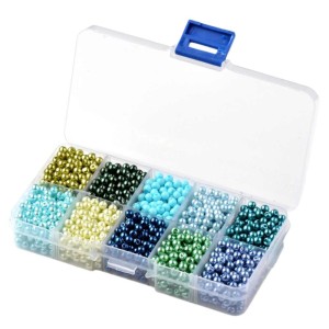ZSZ4 Zestaw koralików szklanych kule kulki 4mm perełki 1400szt