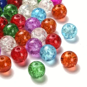 CRA1 Koraliki crackle pękane kule 8mm kulki akrylowe miks kolorów 20szt