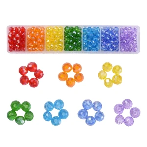 ZSZ5 Zestaw koralików szklanych opalizujących RAINBOW rondelle 6x5mm 350szt