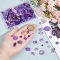 Koraliki akrylowe zestaw MIX kształtów fioletowe przezroczyste do biżuterii