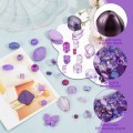 Koraliki akrylowe zestaw MIX kształtów fioletowe przezroczyste do biżuterii
