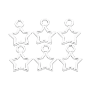 ZAW89 Zawieszki charm metalowe GWIAZDKA gwiazdki do bransoletek 10szt