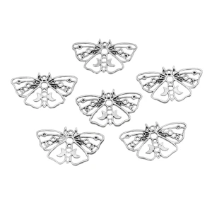 ZAW91 Zawieszki charm metalowe MOTYL ĆMA motyle ażur do bransoletek 2szt