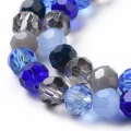 Koraliki szklane fasetowane okrągłe NIEBIESKIE SZARE 6mm