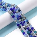 Koraliki szklane fasetowane okrągłe NIEBIESKIE SZARE 6mm