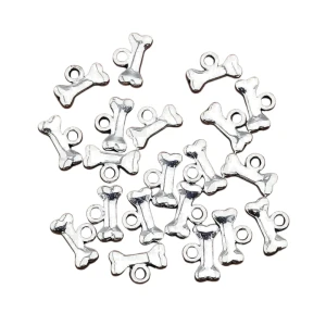 ZAW94 Zawieszki charm metalowe kostka kość do bransoletek 5szt