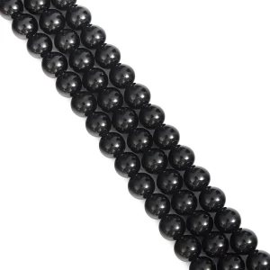KOK109 Koraliki kulki kule CZARNE okrągłe 6mm bransoletki 50szt