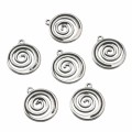 Zawieszki metalowe ŚLIMAK SPIRALA WIR 17mm stare srebro