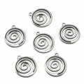 Zawieszki metalowe ŚLIMAK SPIRALA WIR 17mm stare srebro