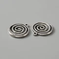 Zawieszki metalowe ŚLIMAK SPIRALA WIR 17mm stare srebro