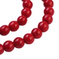 Koraliki okrągłe HOWLIT barwiony kule kulki czerwony 8mm