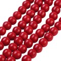 Koraliki okrągłe HOWLIT barwiony kule kulki czerwony 8mm