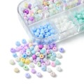Koraliki rocaille 6/0 szklane drobne matowe PASTELOWE KOLORY 3mm 480szt kasetka