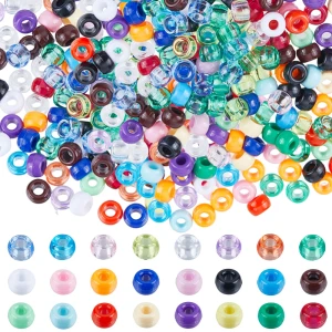 KOP73 Koraliki kandi oponki akryl 9mm warkoczyki bransoletki pony bead 50szt